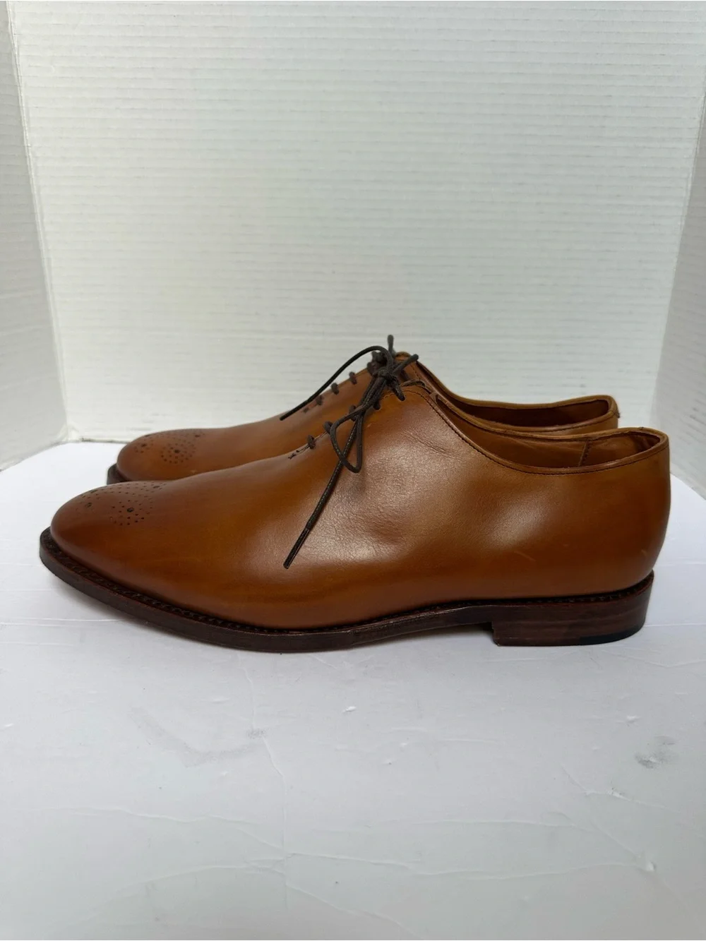 Allen Edmonds Men’s Mackenzie Whiskey Leather Medallion Toe Oxford Shoes-Size 11